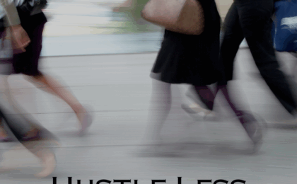 Image of people in motion walking in a cityscape, visible from shoulders down